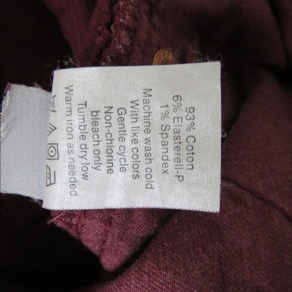 J. Crew Pants Dark Red Corduroy Toothpick Fitted Ankle Womens 24 Skinny Low Rise - Picture 8 of 8